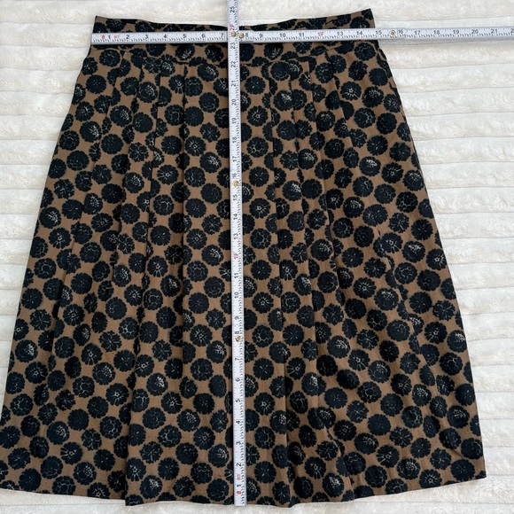 DRIES VAN NOTEN Pleated A-Line Midi Skirt Black Brown US Size 4 - Picture 6 of 6